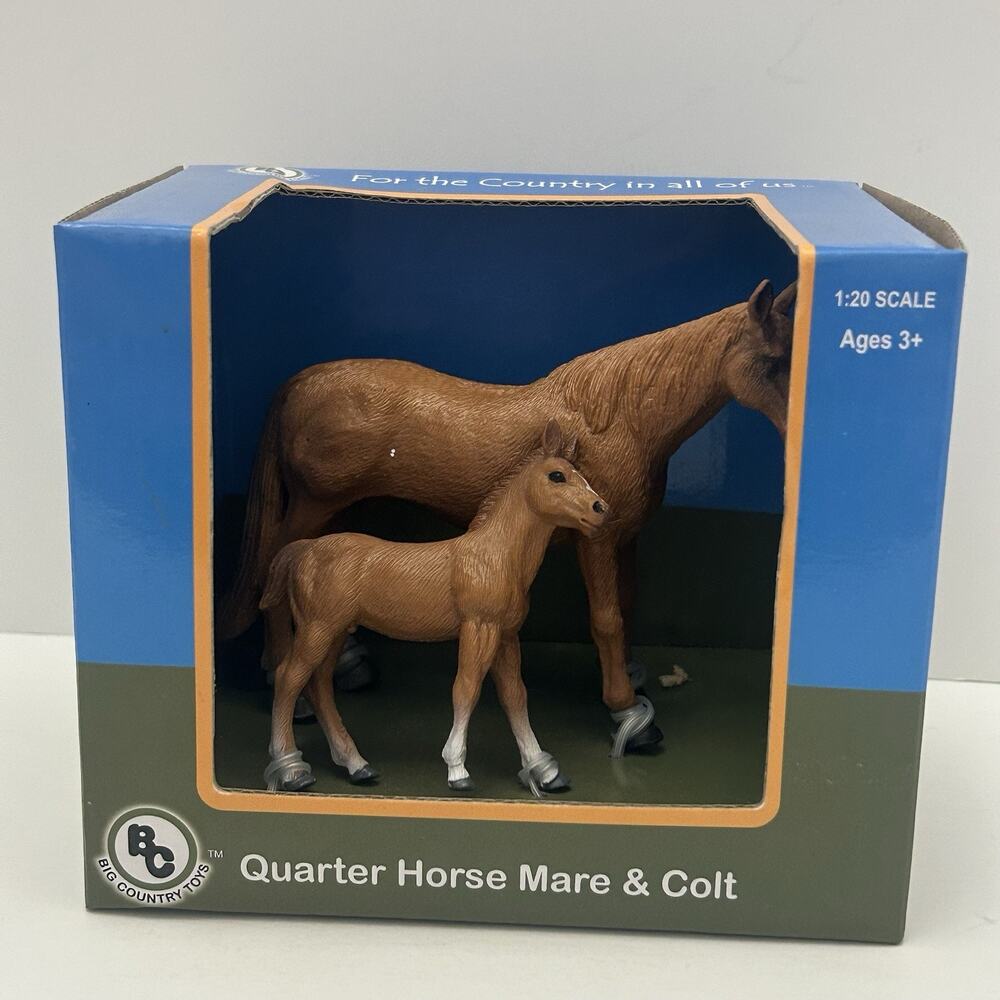 Big Country Toys Quarter Horse Mare and Colt 1:20 Scale NEW